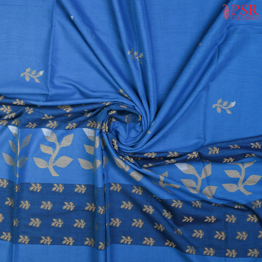 Dodger Blue Byloom Cotton Saree