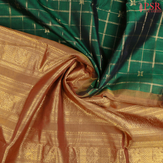 Emerald Green Cotton Silk Saree