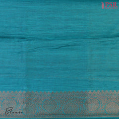 Dark Turquoise Banarasi Jute Silk Saree