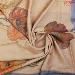 Light Tan Munga Silk Saree