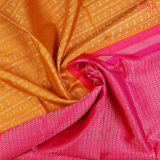 Mustard Yellow Jute Soft Silk Saree