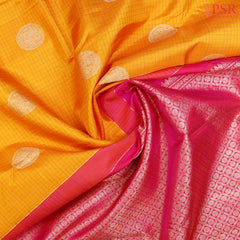 Chrome Yellow Kanchipuram Silk Saree