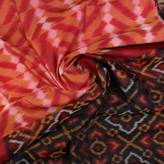 Red & Orange Patola Silk Cotton Saree