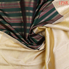 Dark Green Kanchipuram Silk Saree