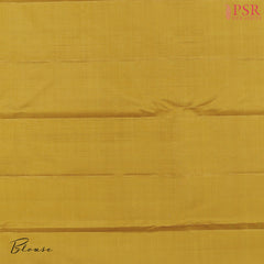 Amber Mustard Yellow Kanchipuram Silk Saree