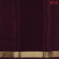 Dark Mahogany Brown Mysore Silk Saree