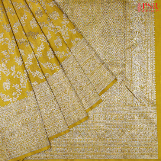 Olive Mustard Kanchipuram Silk Saree