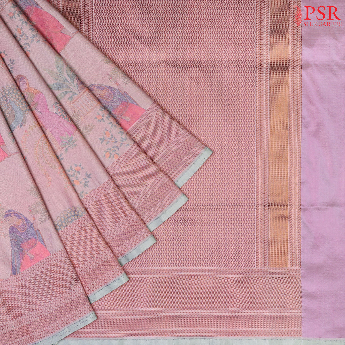 Light Pink Mauve Pashmina Silk Saree