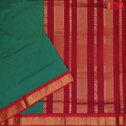 Dark Green 9 Yards Cotton Saree