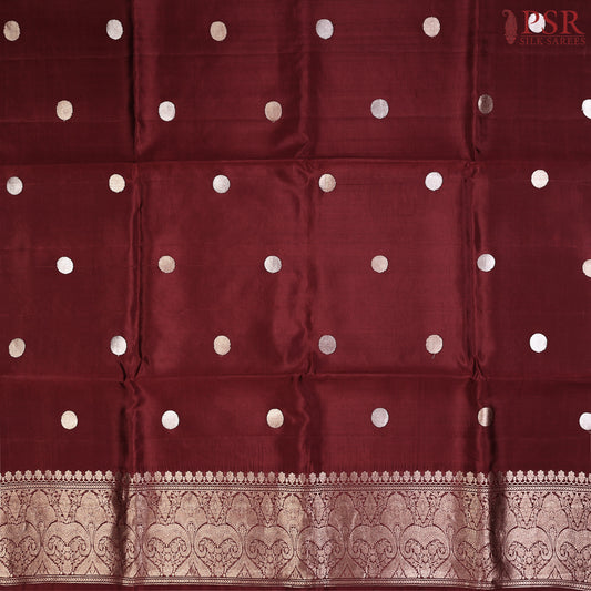 Maroon Tussar Silk Dress Material