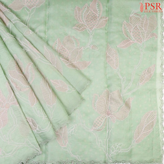 Romaine Green Organza Saree