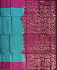 Dark Aqua Lake Soft Silk Mix Saree