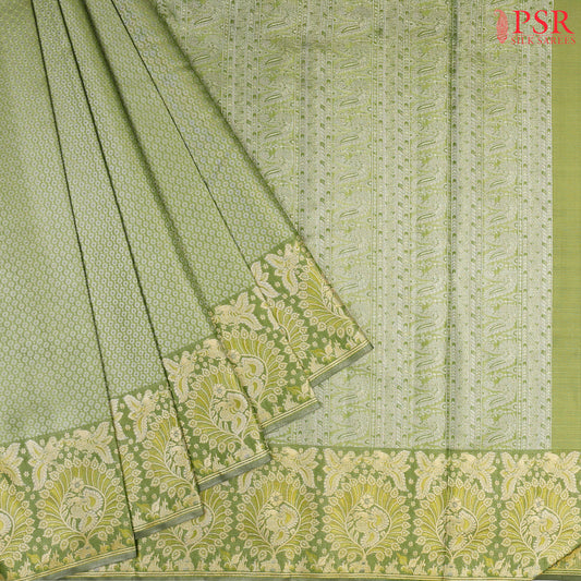 Asparagus Green Kanchipuram Silk Saree