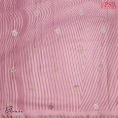 Light Pink & Light Blue Satin Georgette Silk Saree