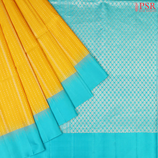 Golden Poppy Yellow Soft Silk Saree