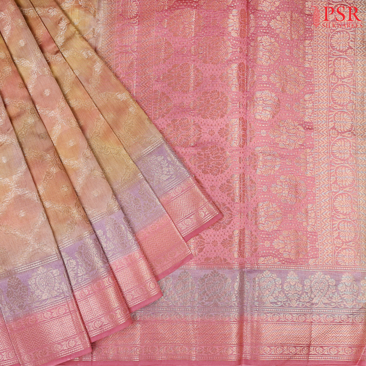 Ginger Tan Chiniya Silk Saree