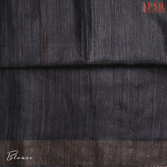 Black Ghicha Kadhi Tussar Silk Saree