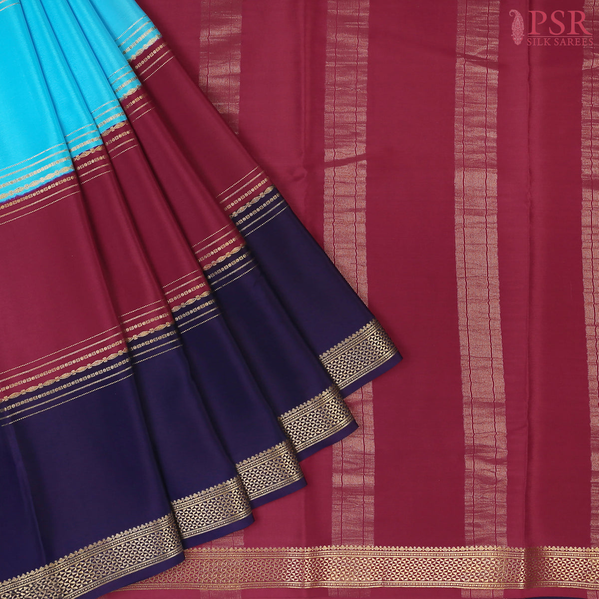 Capri Blue Mysore Silk Saree