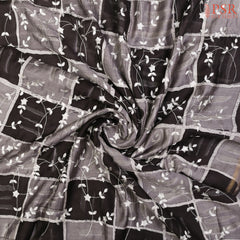 Black & Grey Chanderi Silk Cotton Saree