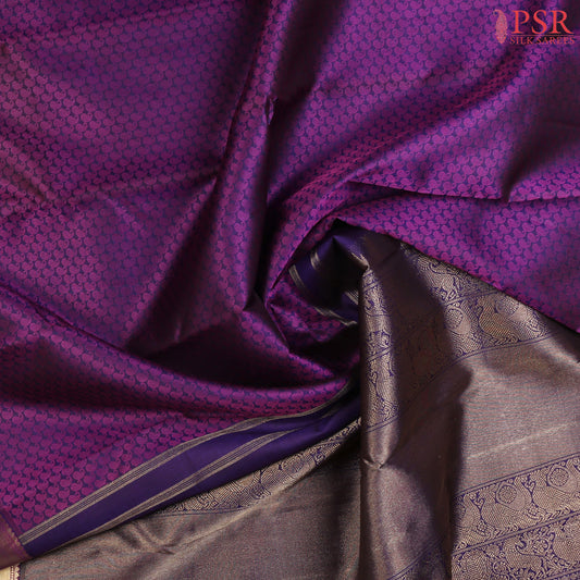 Dark Violet Kanchipuram Silk Saree