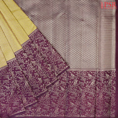 Corn Yellow Kanchipuram Silk Saree