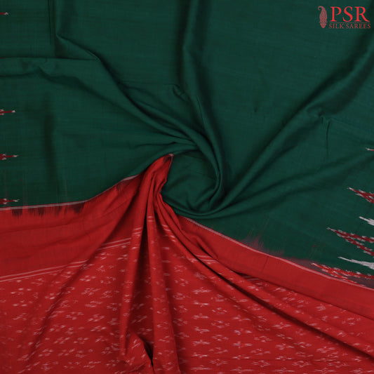 Dark Green Ikkat Cotton Saree