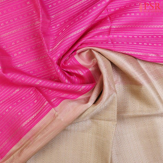 Pink Jute Soft Silk Saree