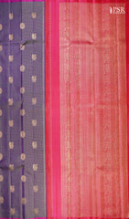 Dark Lilac Violet Kanchipuram Silk Saree