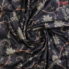 Dark Charcoal Black Kadhi Tussar Silk Saree