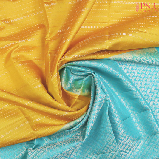 Golden Poppy Yellow Soft Silk Saree