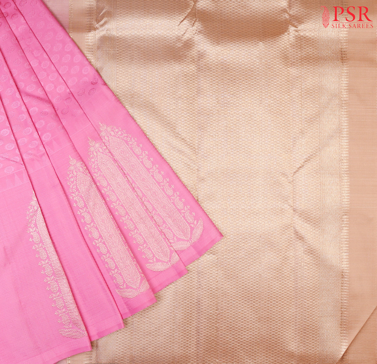 Pink Kanchipuram Silk Saree