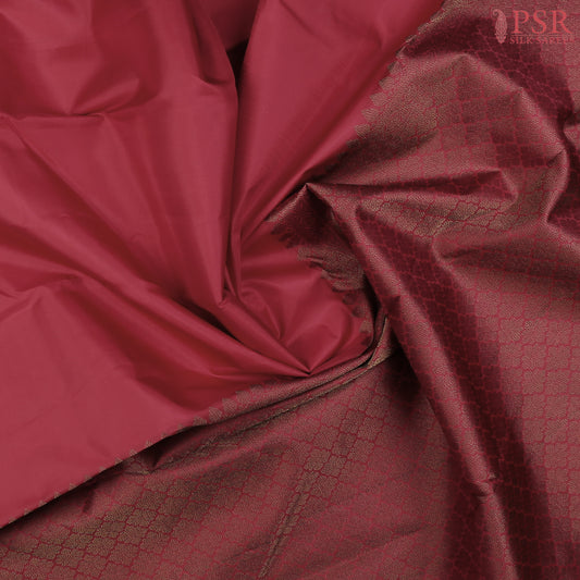 Dark Raspberry Red Kanchipuram Silk Saree