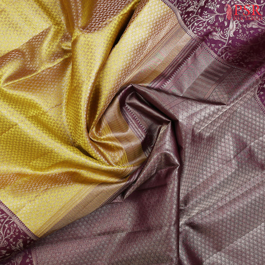 Corn Yellow Kanchipuram Silk Saree