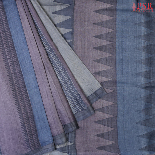 Denim Blues Kadhi Tussar Silk Saree