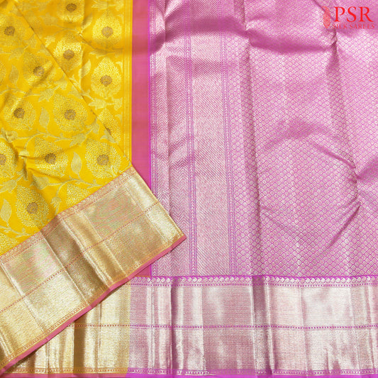 Yellow Kanchipuram Silk Saree