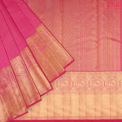 Cerise Pink Kanchipuram Silk Saree