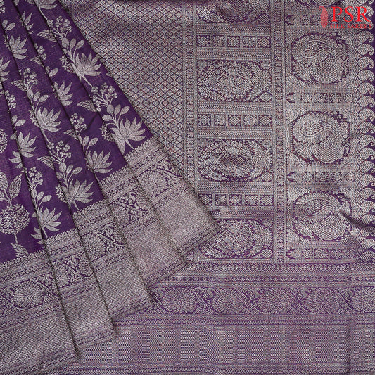 Russian Violet Kanchipuram Silk Saree