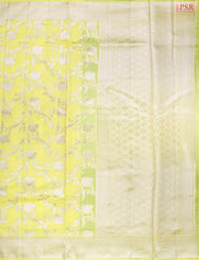 Lemon Yellow Chiniya Silk Saree