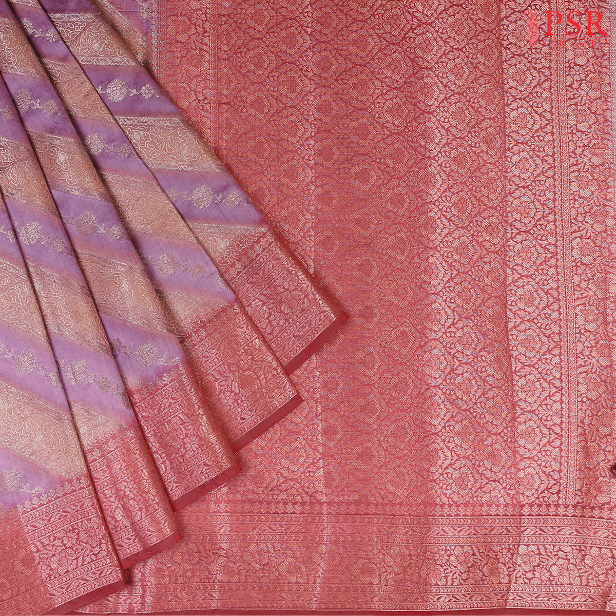 Lilac Purple Chiniya Silk Saree