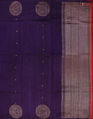 Dark Violet Banaras Jute Silk Saree