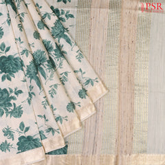 Beige Munga Silk Saree