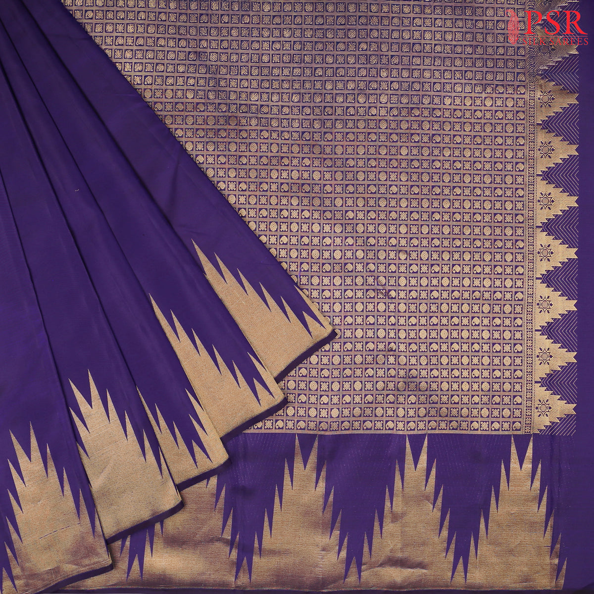 Indigo Blue Kanchipuram Silk Saree