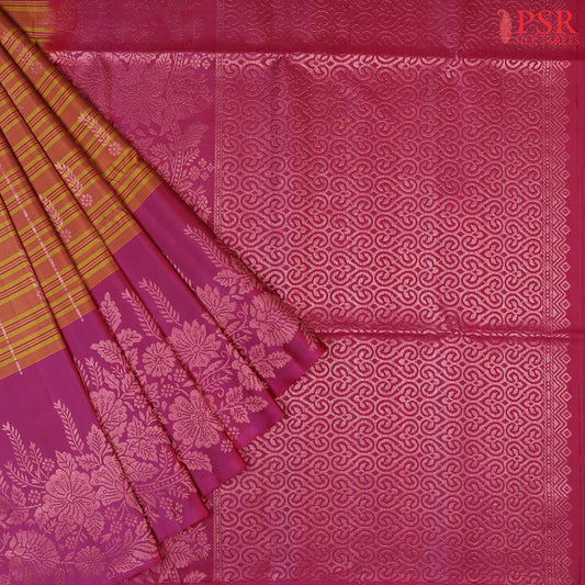 Olive Mustard Soft Silk Saree