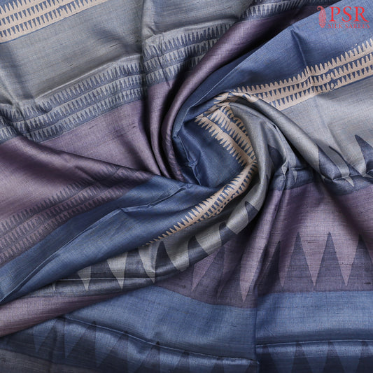 Denim Blues Kadhi Tussar Silk Saree