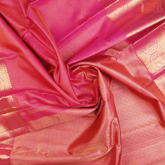 Cerise Pink Kanchipuram Silk Saree