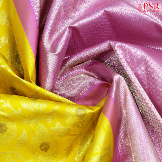 Yellow Kanchipuram Silk Saree