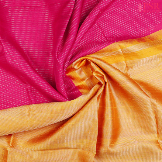 Fiery Pink Jute Soft Silk Saree