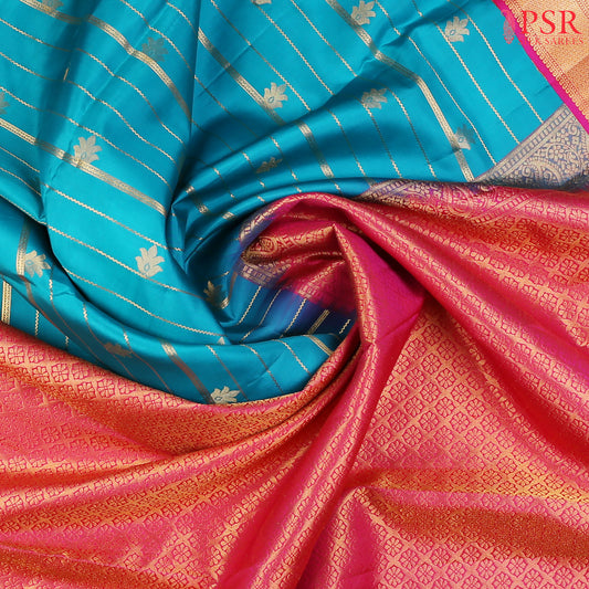 Chintamani Blue Fancy Kanchipuram Silk Saree