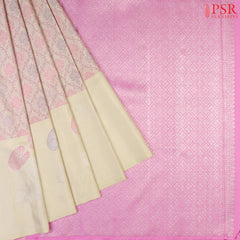 Pale Olive Beige Kanchipuram Silk Saree