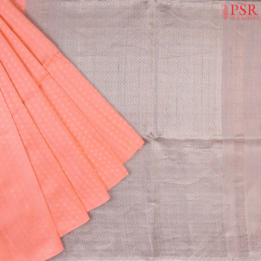 Georgia Peach Soft Jute Silk Saree